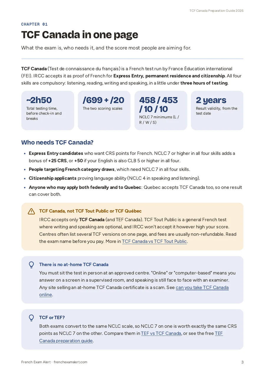 TCF Canada Preparation Guide 2026, page 3