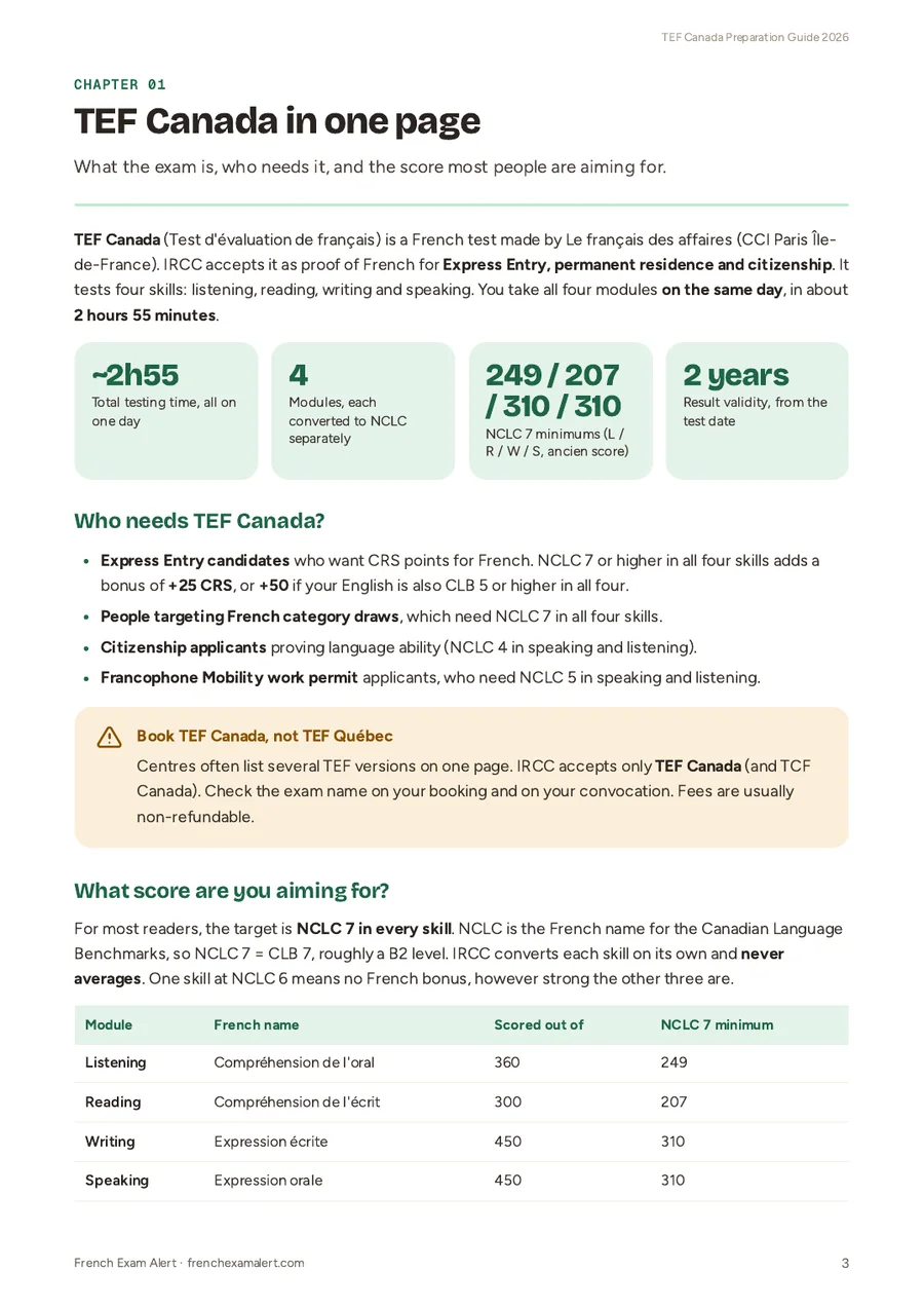 TEF Canada Preparation Guide 2026, page 3
